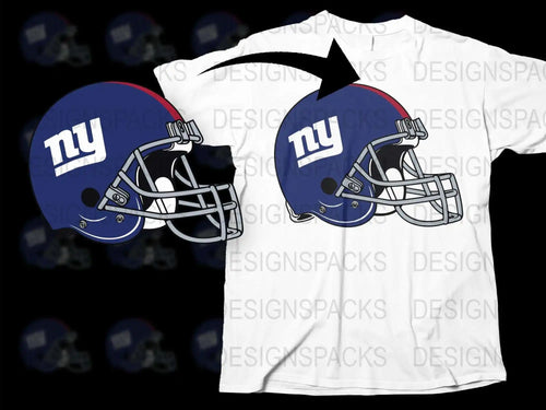 NFL New York Giants Helmet Graphic T-Shirt, Sports Fan Apparel, Football Team Tee
