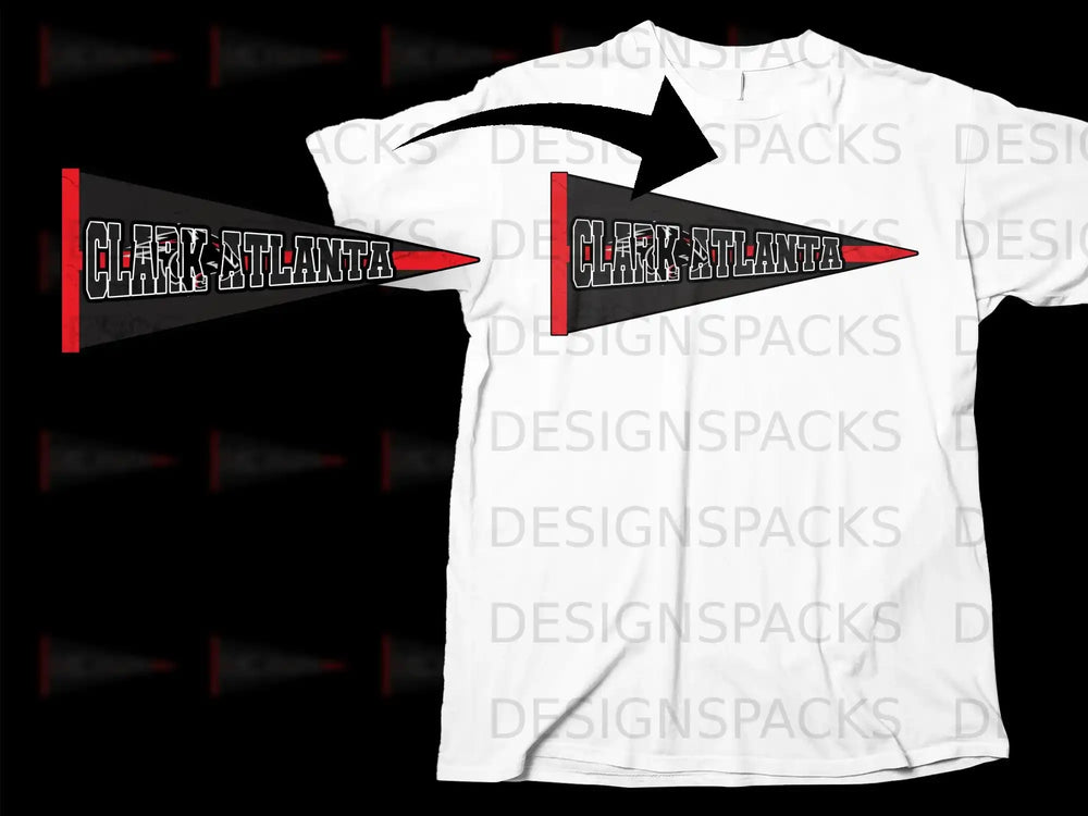 Clark Atlanta Pennant Graphic Design T-Shirt