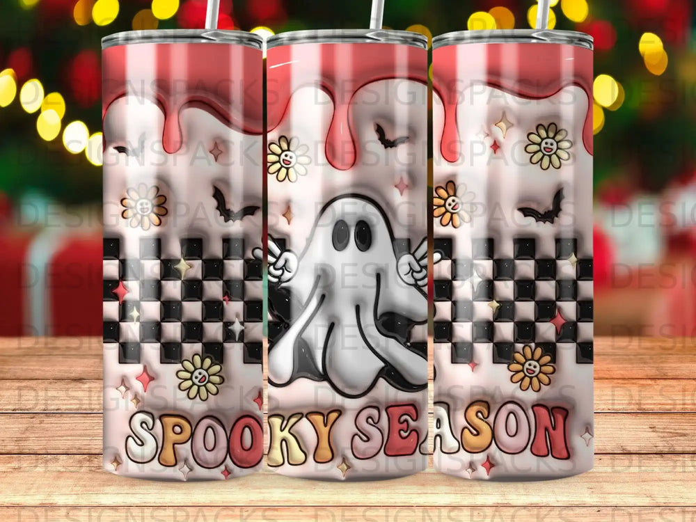 Spooky Season Ghost Drips Checkerboard Pattern product type