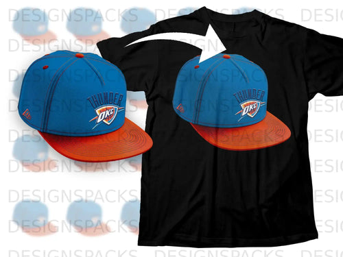 Blue Thunder OKC Snapback Hat with Red Brim Hat