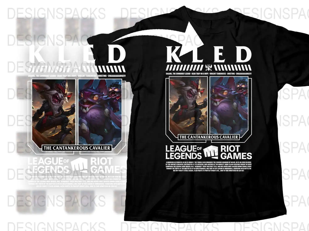League of Legends Kled T-Shirt, The Cantankerous Cavalier Gaming Apparel, Riot Games Merchandise