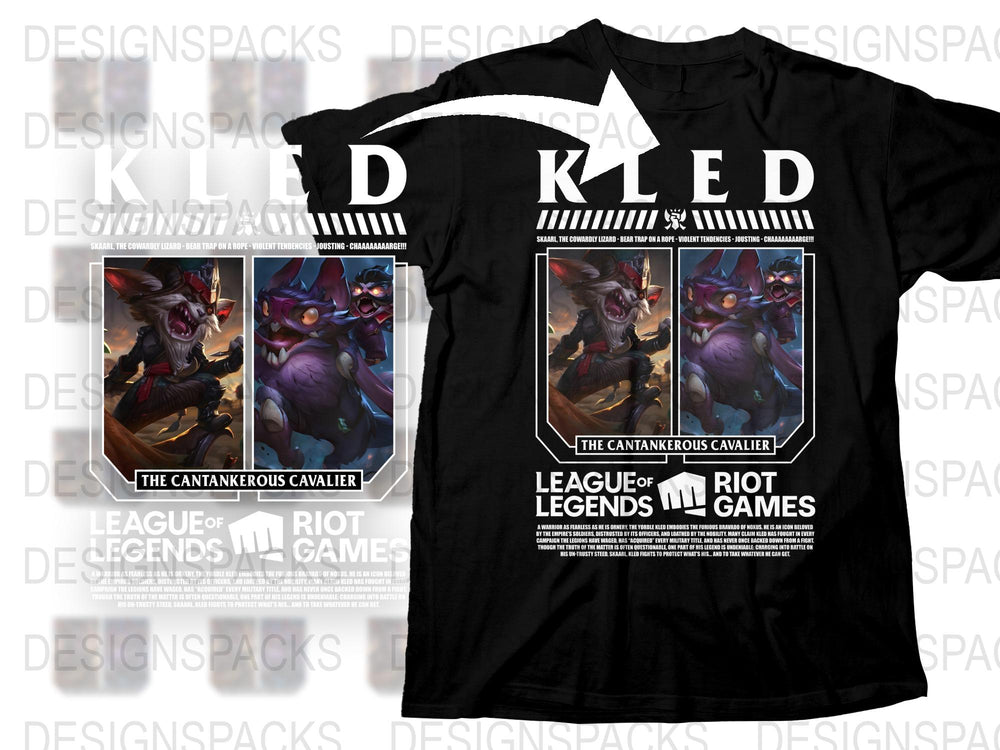 League of Legends Kled T-Shirt, The Cantankerous Cavalier Gaming Apparel, Riot Games Merchandise