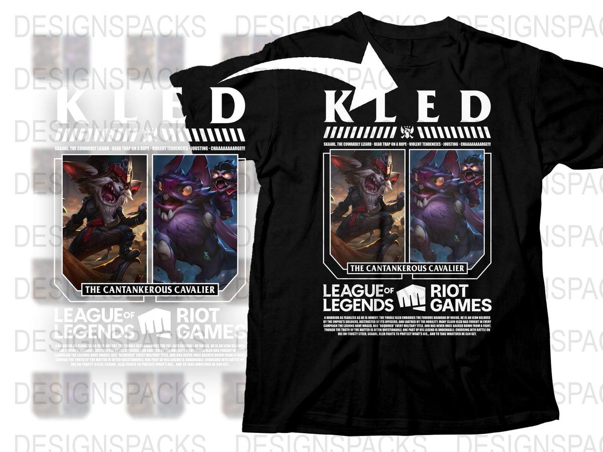 League of Legends Kled T-Shirt, The Cantankerous Cavalier Gaming Apparel, Riot Games Merchandise