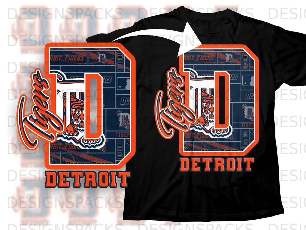 Detroit Tigers D Design Shirt Sports Fan Apparel