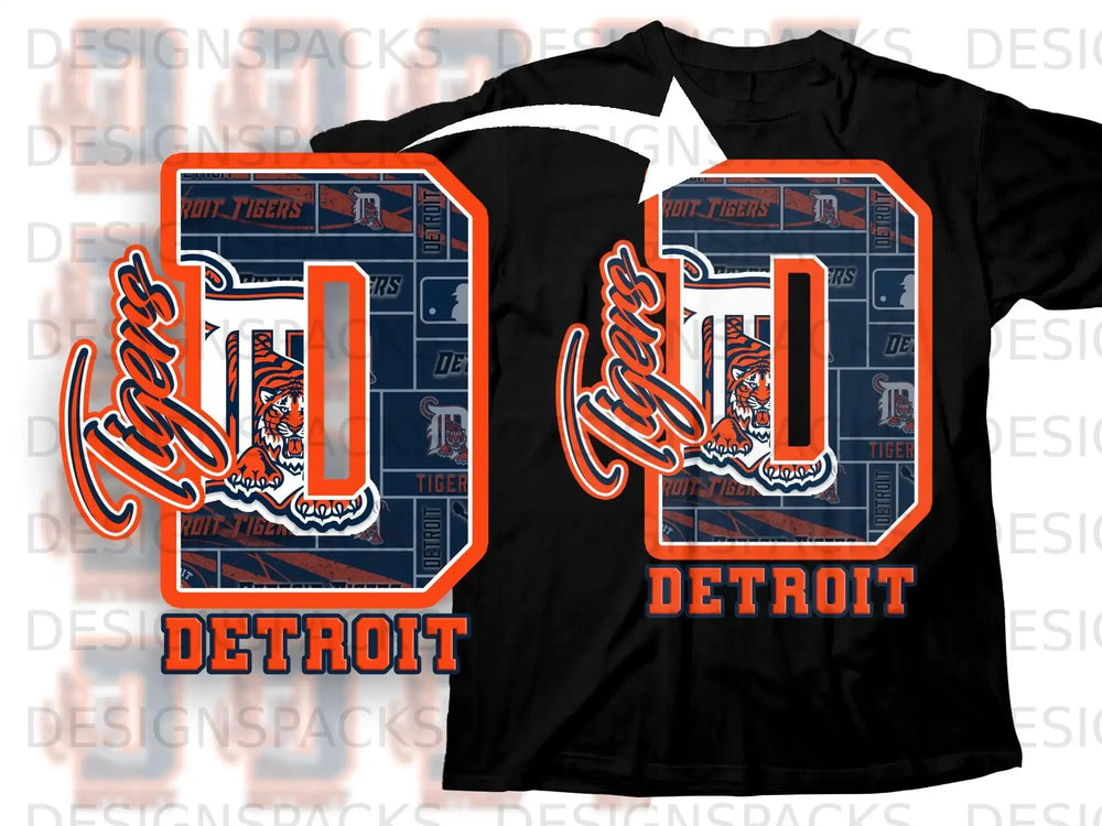 Detroit Tigers D Design Shirt Sports Fan Apparel