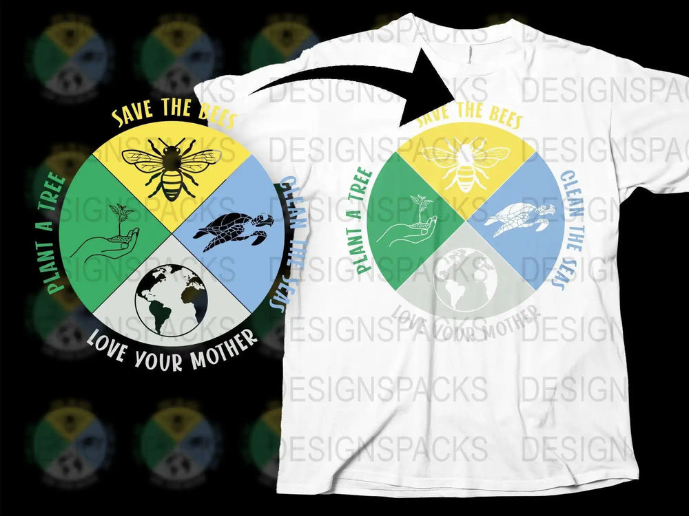 Save the Bees T-Shirt Eco-Friendly Environmental Activism Love Your Mother Earth Day Apparel Cotton Unisex Tee