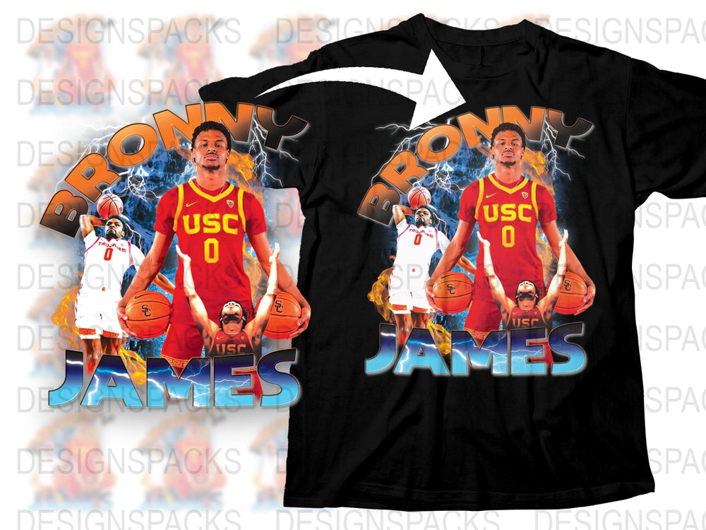 Bronny James USC T-Shirt, Basketball Fan Apparel, College Sports Gear, Unisex Graphic Tee