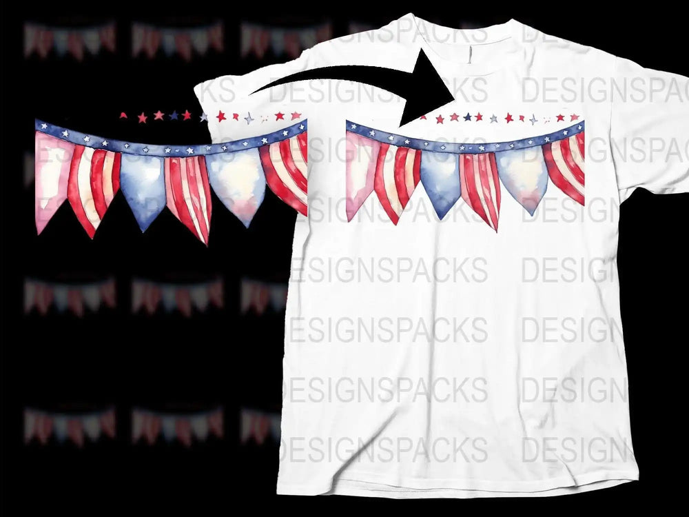 Patriotic American Flag T-Shirt, USA Stars Stripes 4th July Independence Day Tee