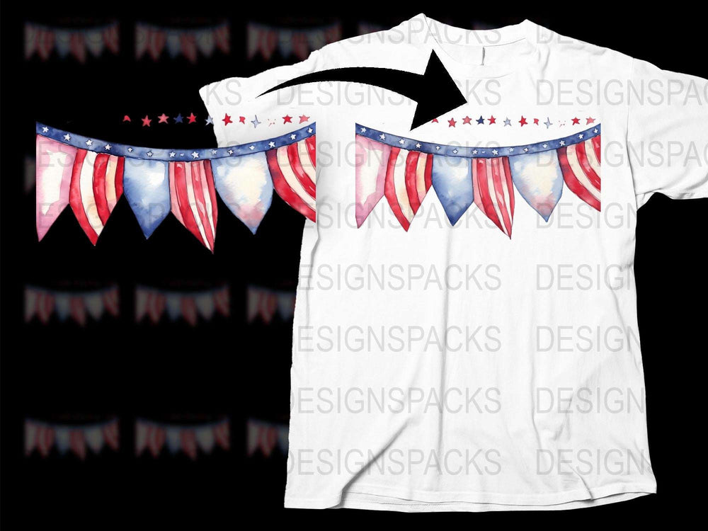 Patriotic American Flag T-Shirt, USA Stars Stripes 4th July Independence Day Tee