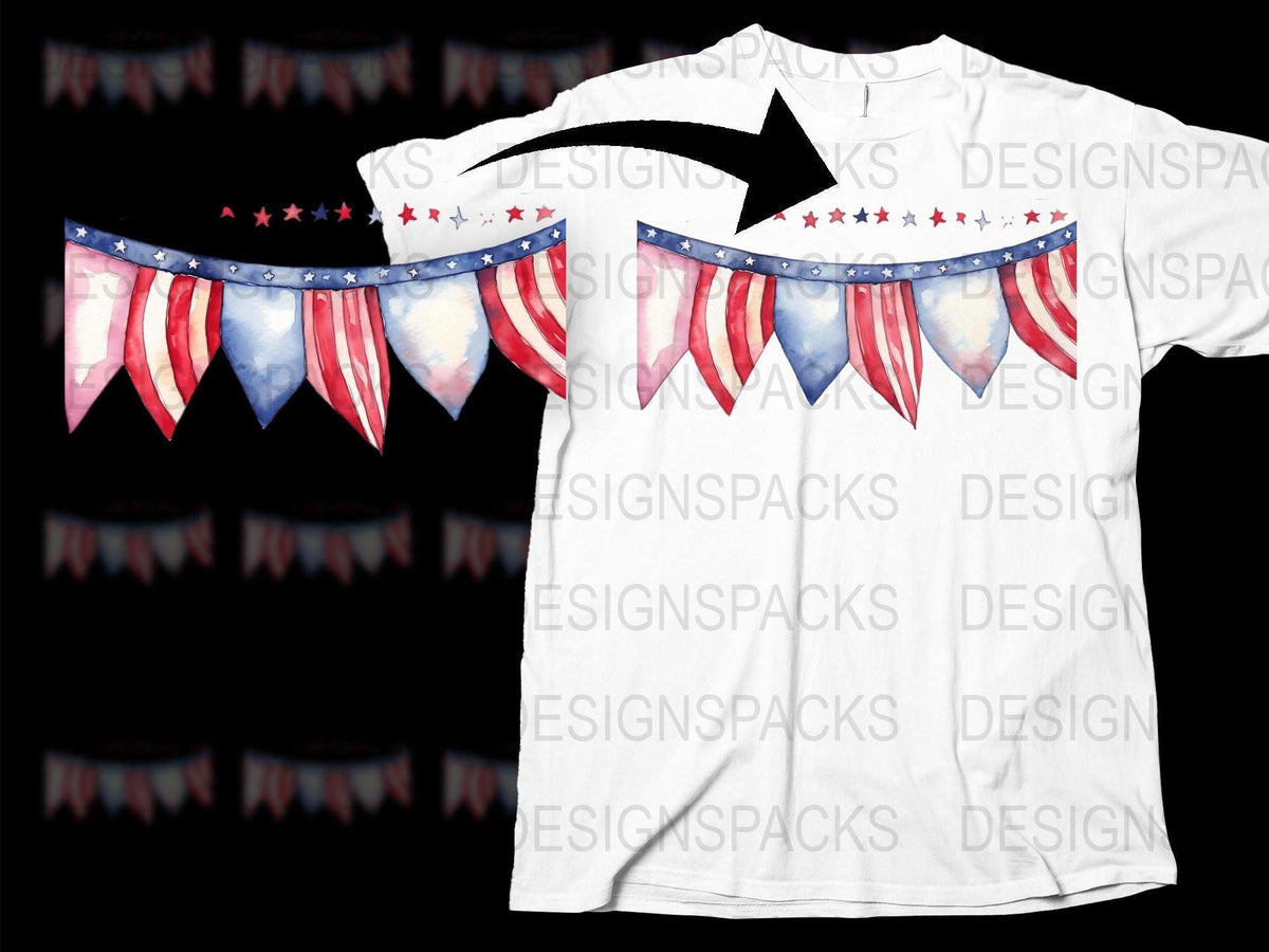 Patriotic American Flag T-Shirt, USA Stars Stripes 4th July Independence Day Tee