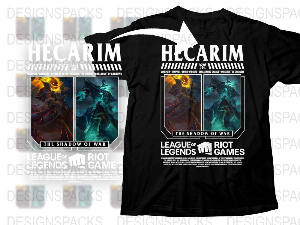 League of Legends Hecarim T-Shirt, The Shadow of War Graphic Tee, Gaming Apparel, Riot Games Merchandise