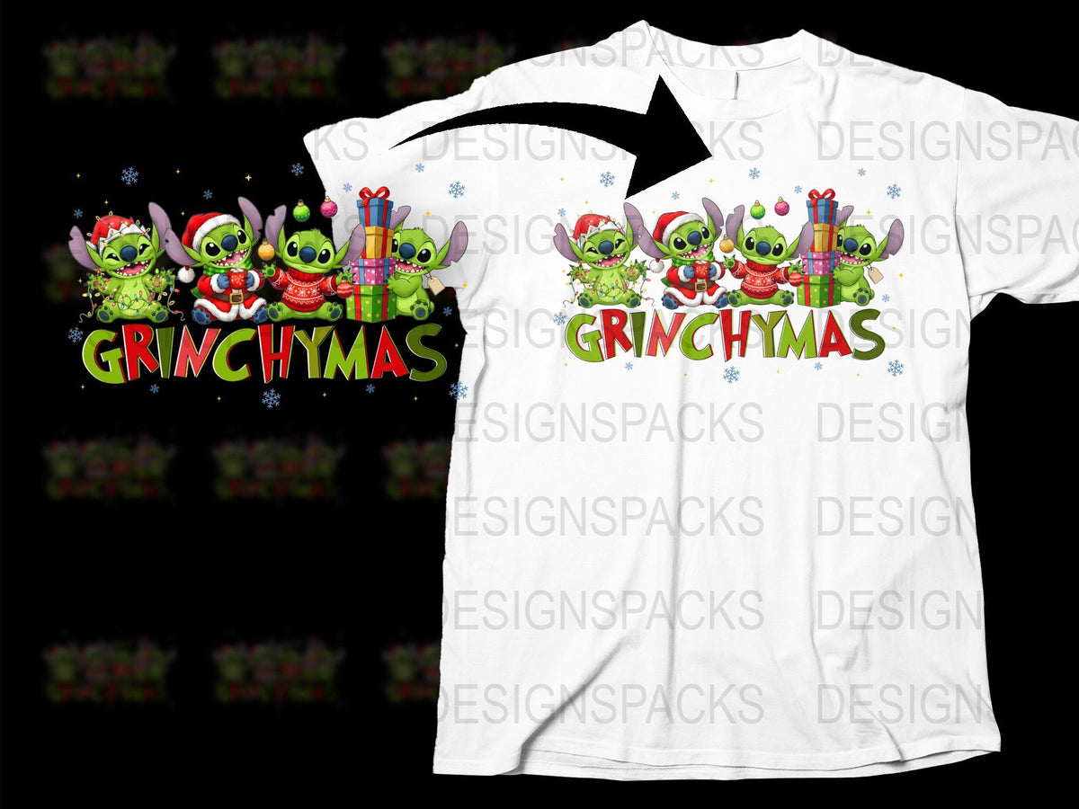 Grinchmas Holiday T-Shirt, Cute Cartoon Grinch Christmas Tee, Festive Family Matching Shirts, Winter Season Apparel
