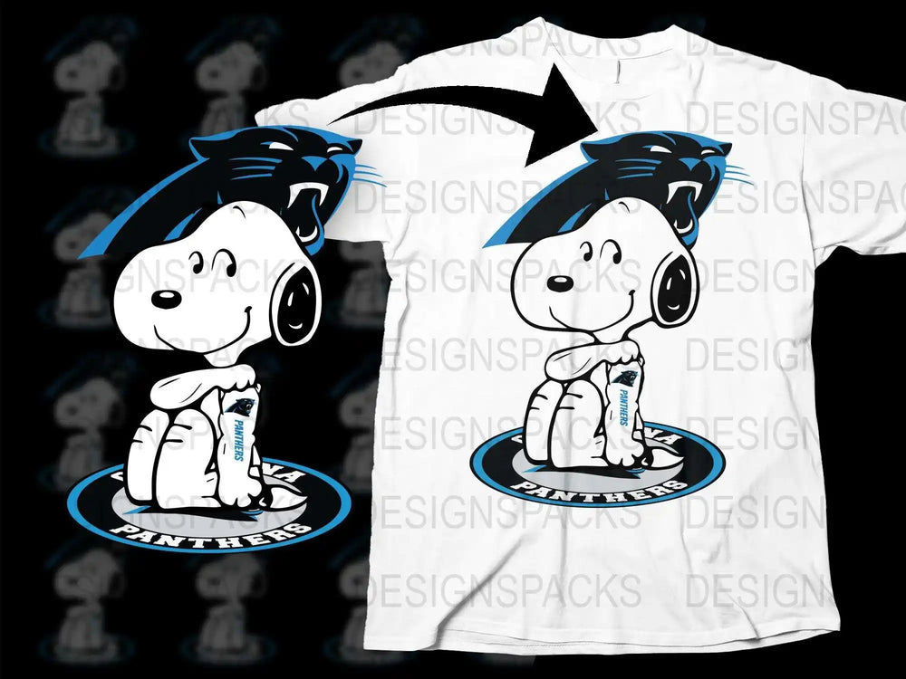 Cartoon Dog T-Shirt, Panther Sports Mascot, Youth and Adult Sizes, White Graphic Tee, Casual Wear