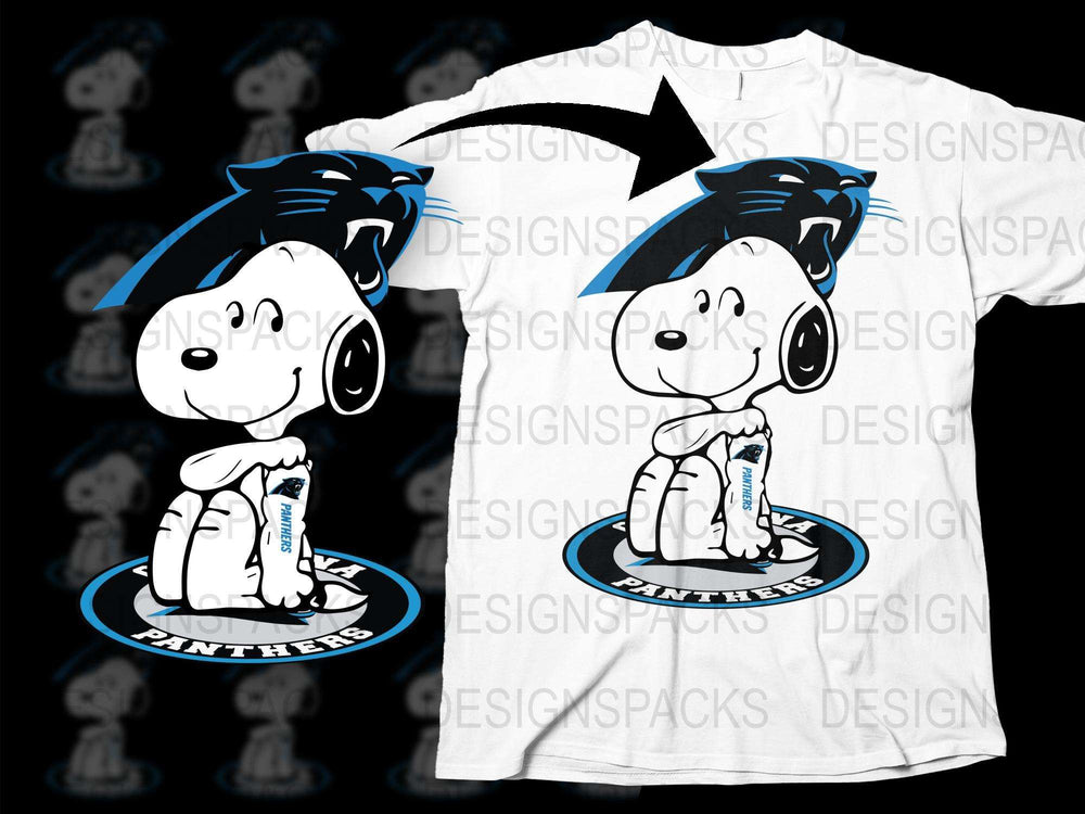 Cartoon Dog T-Shirt, Panther Sports Mascot, Youth and Adult Sizes, White Graphic Tee, Casual Wear