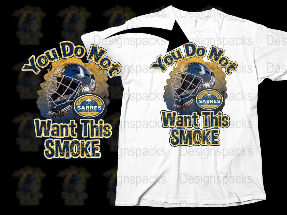 Hockey Goalie Mask T-Shirt, 'You Do Not Want This Smoke' Graphic Tee, Sports Fan Apparel