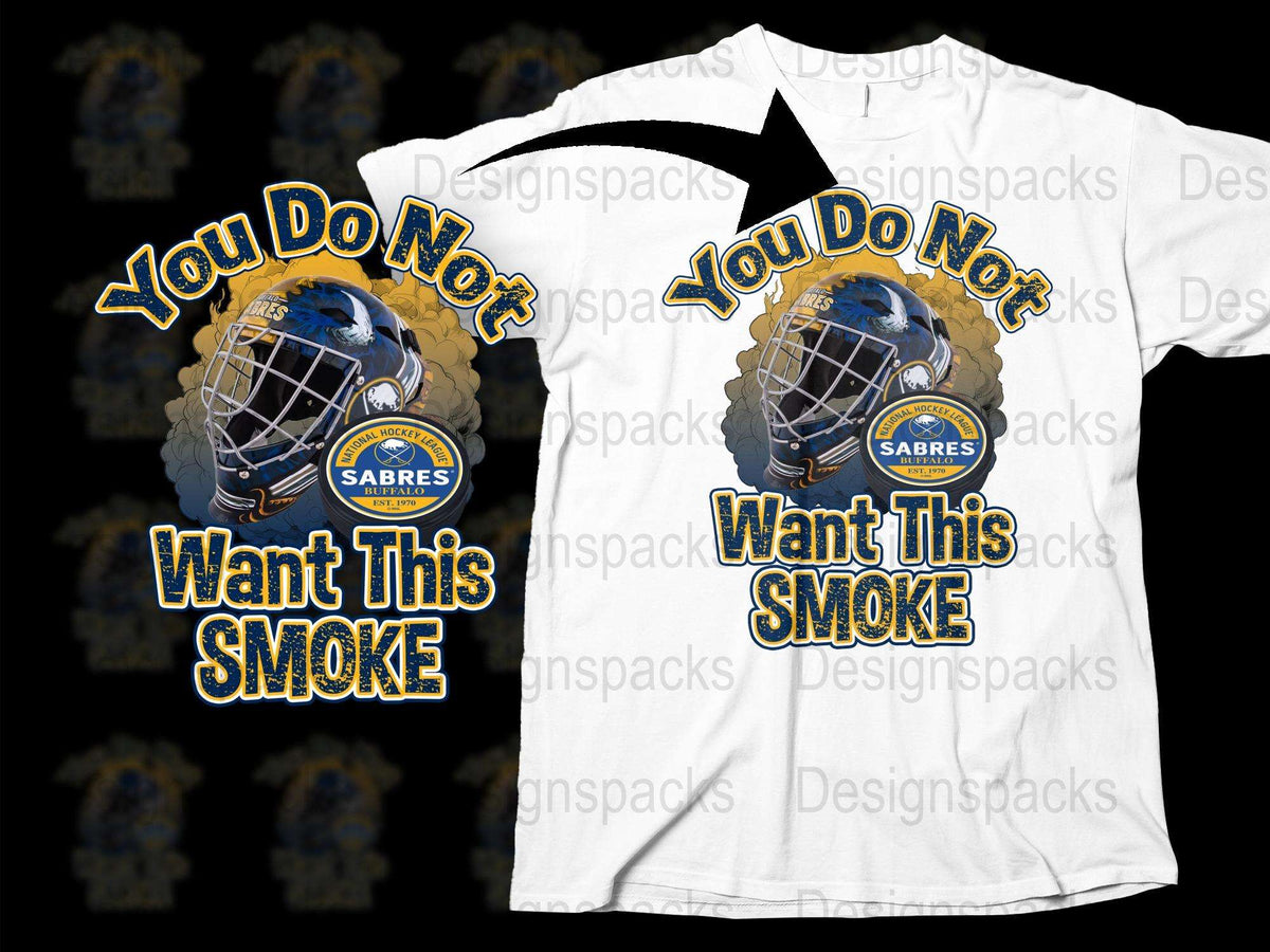 Hockey Goalie Mask T-Shirt, 'You Do Not Want This Smoke' Graphic Tee, Sports Fan Apparel