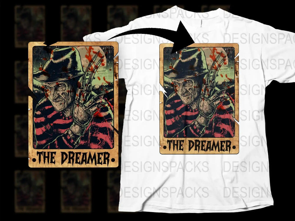 Vintage Horror Movie T-Shirt, Freddy Krueger Inspired Graphic Tee, The Dreamer, Unique Halloween Apparel, Fan Gift Idea