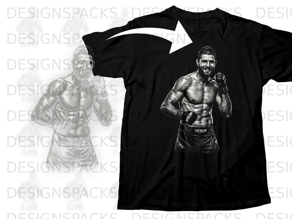 Black t-shirt featuring a muscular fighter with "VENUM" and "UFC" logos.