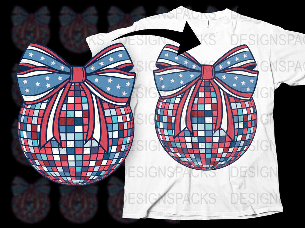 Patriotic Bow Tie T-Shirt, American Flag Design, Red White and Blue, Stylish Summer Tee