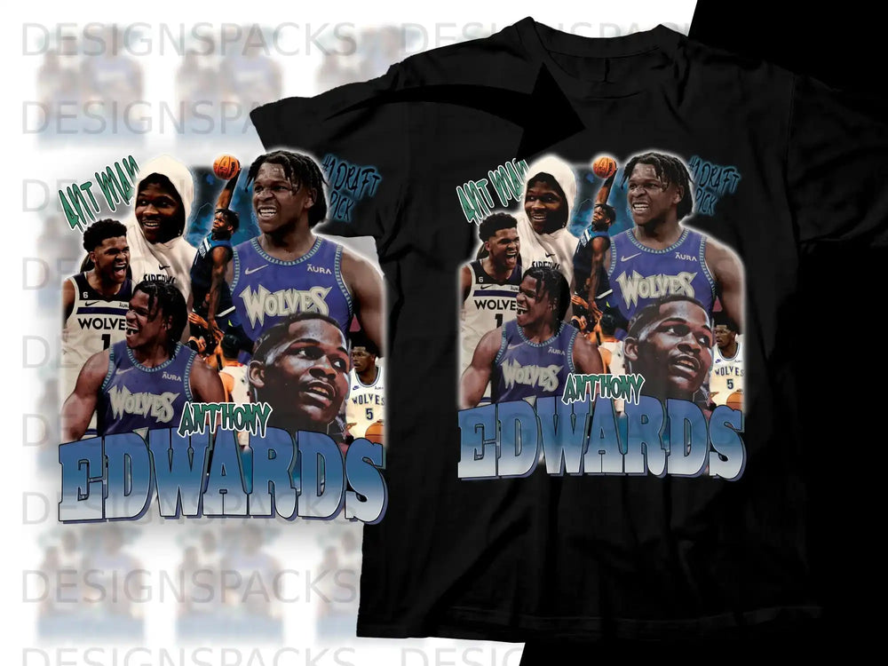 T-shirt graphic featuring Anthony Edwards with "Draft Pick" text.