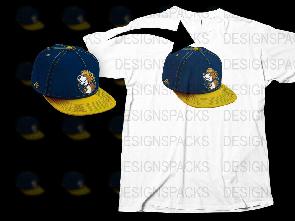Cartoon Duck Navy Blue Hat and White T-Shirt Set, Casual Sports Cap and Tee Combo for All Ages