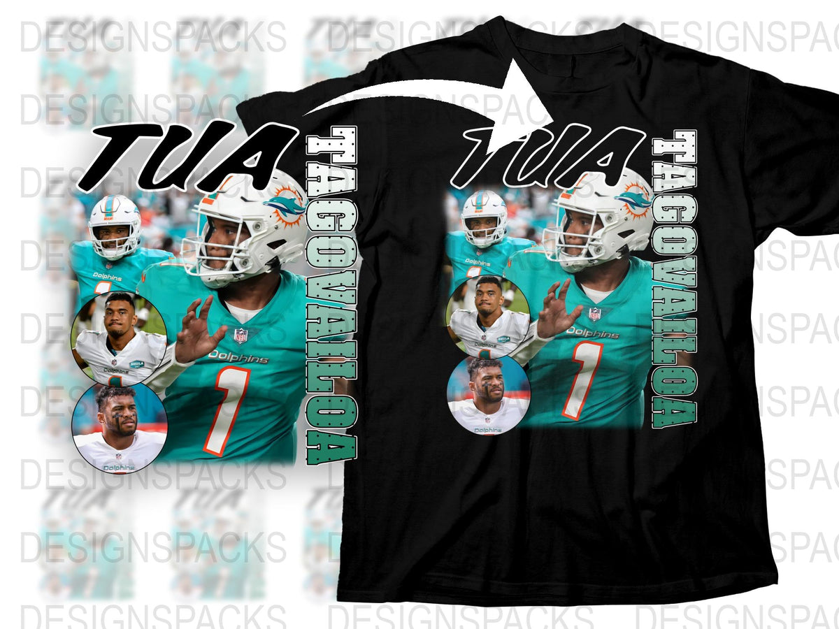 Tua Tagovailoa Miami Dolphins Inspired Football Fan T-Shirt, NFL Sports Tee, Quarterback Graphic Shirt, Gift for Fans