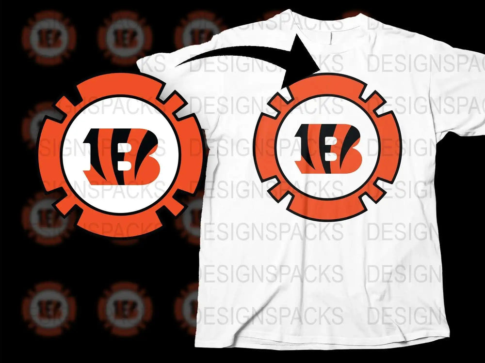 Stylish White T-Shirt with Orange and Black Logo, Graphic Tee for Men and Women, Casual Wear