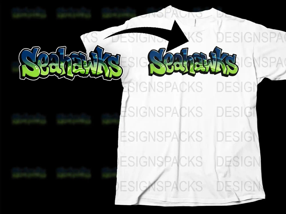 Seattle Seahawks Inspired T-Shirt, Trendy Sports Team Logo, Graphic Tee, Casual Fan Apparel
