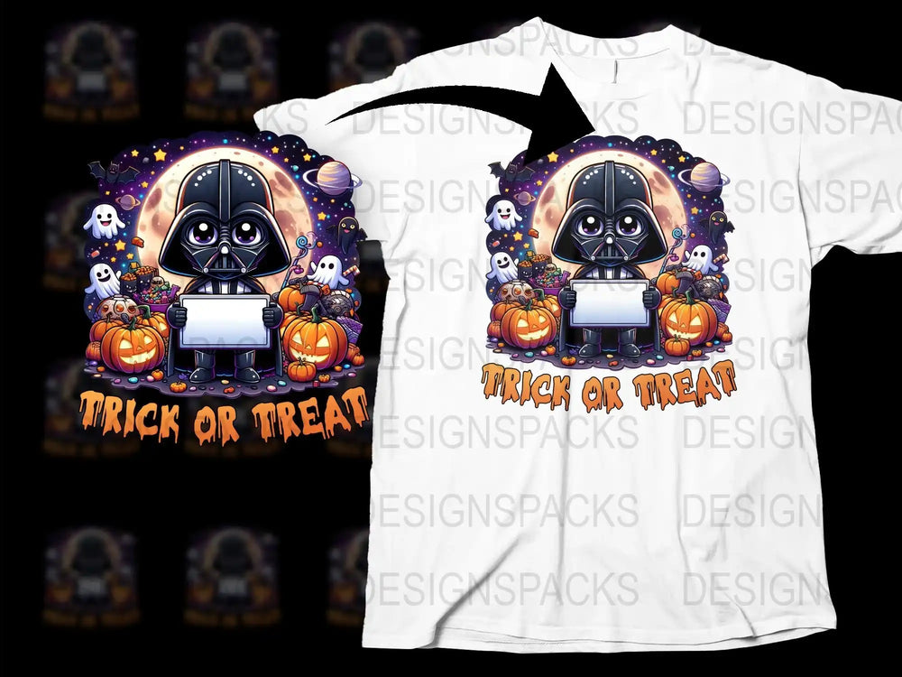 Halloween T-Shirt Cute Ghost Pumpkins Trick or Treat Graphic Tee Kids and Adults Casual Wear