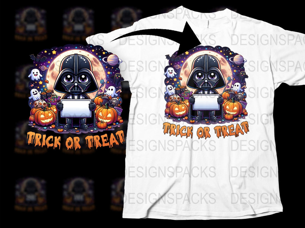 Halloween T-Shirt Cute Ghost Pumpkins Trick or Treat Graphic Tee Kids and Adults Casual Wear