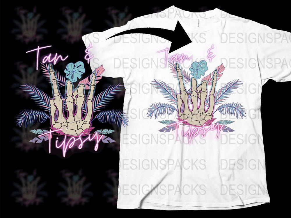 Bohemian Skeleton Hands T-Shirt, Floral Tattoo Design, Unisex Graphic Tee, Trendy Streetwear, Custom Style Top