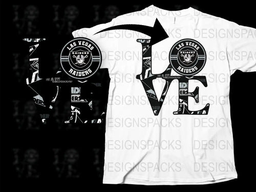 Las Vegas Raiders Themed T-Shirt, Black and White Graphic Tee, Men's Sports Apparel