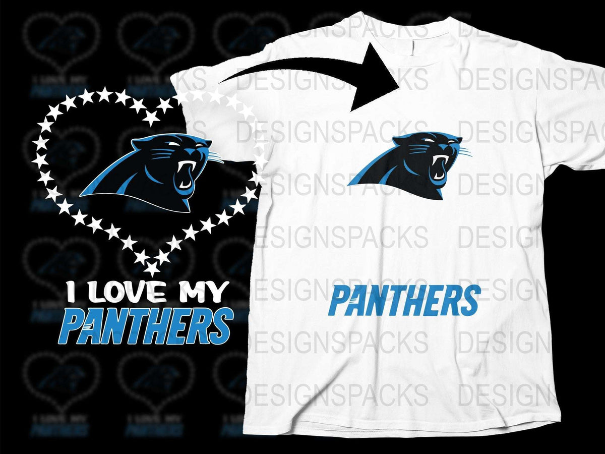 Panther Graphic T-Shirt, I Love My Panthers, Sports Team Fan Shirt, Trendy Animal Design Tee