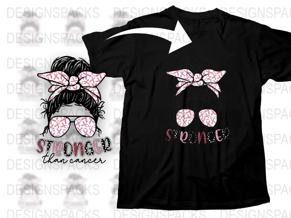 Breast Cancer Awareness T-Shirt, Stronger Than Cancer Graphic Tee, Pink Ribbon Design, Support Gift