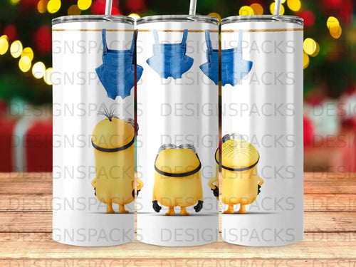 Yellow Cartoon Characters Overalls Design Tumbler product type