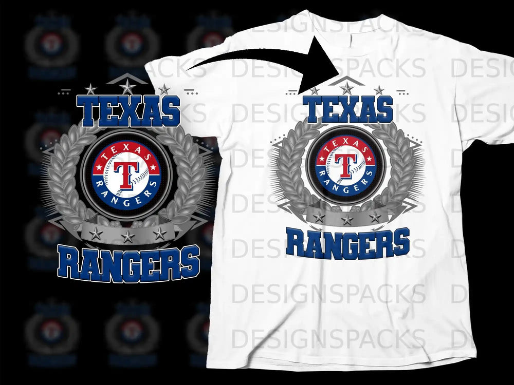 Texas Rangers Graphic with Stars and Emblem T-Shirt