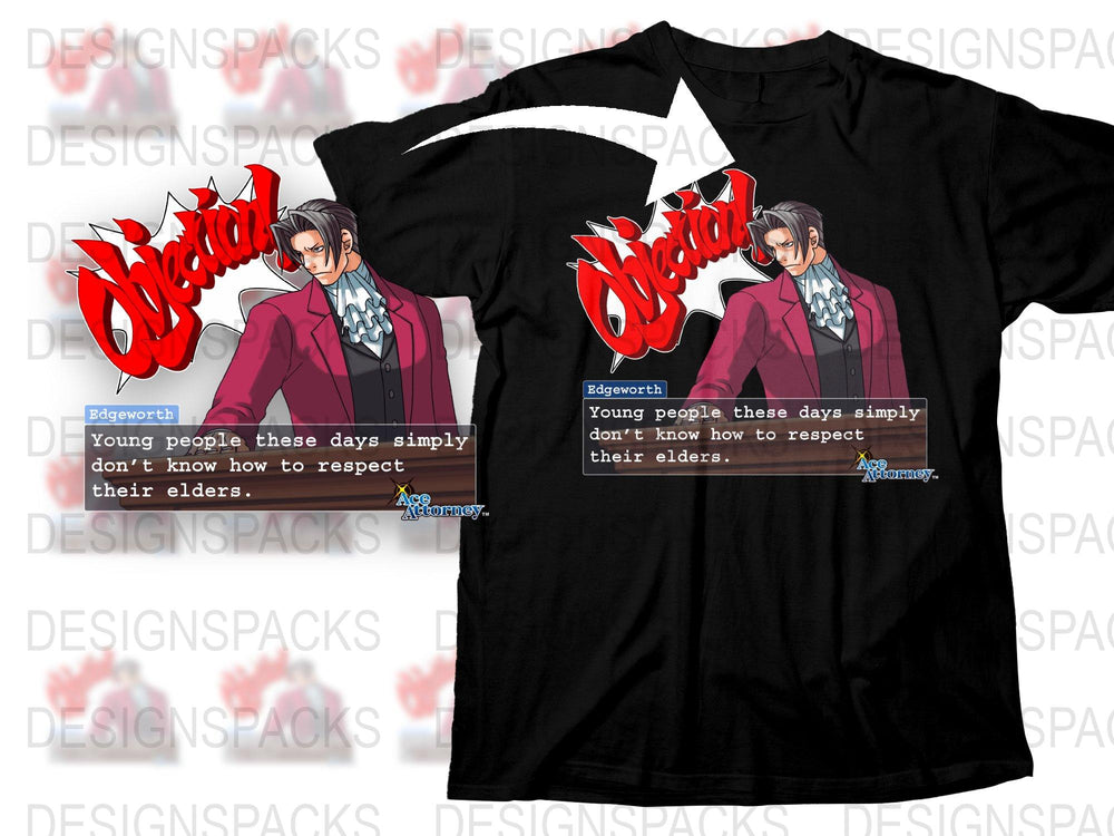 Ace Attorney Miles Edgeworth T-Shirt, Vintage Video Game Character Tee, Geeky Apparel Gift