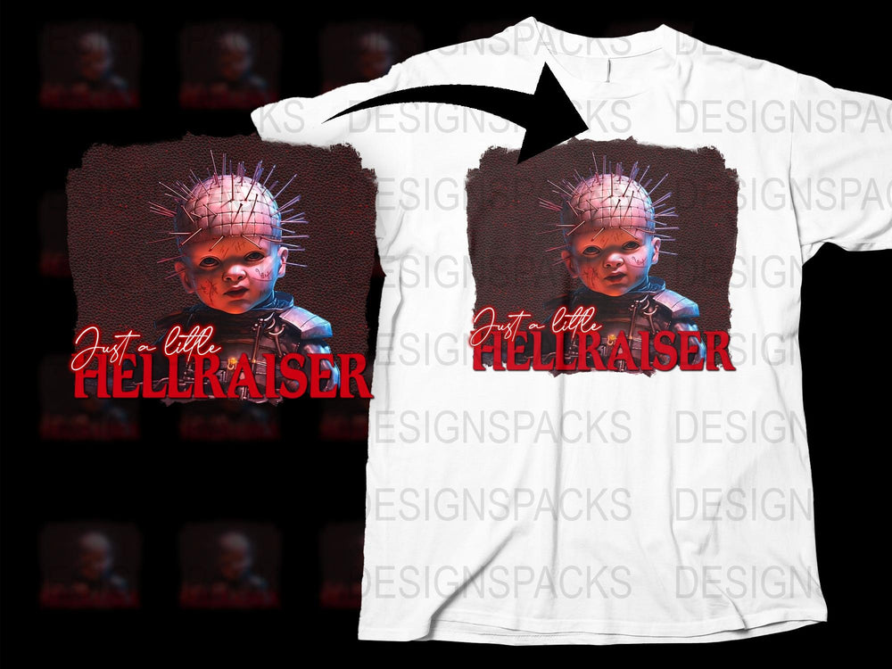 Hellraiser Baby Graphic T-Shirt, Horror Movie Themed Tee, Unique Scary Movie Apparel, Creepy Baby Design, Casual Fashion