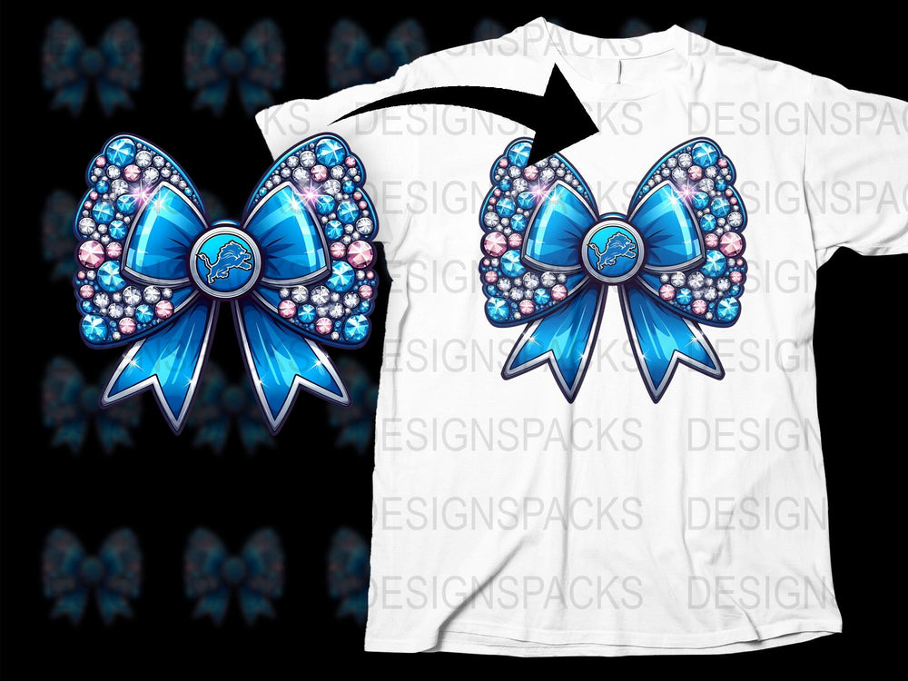 Sparkling Blue Butterfly Bow T-Shirt, Crystal Embellished Graphic Tee, Casual Fashion Top for Women and Girls.