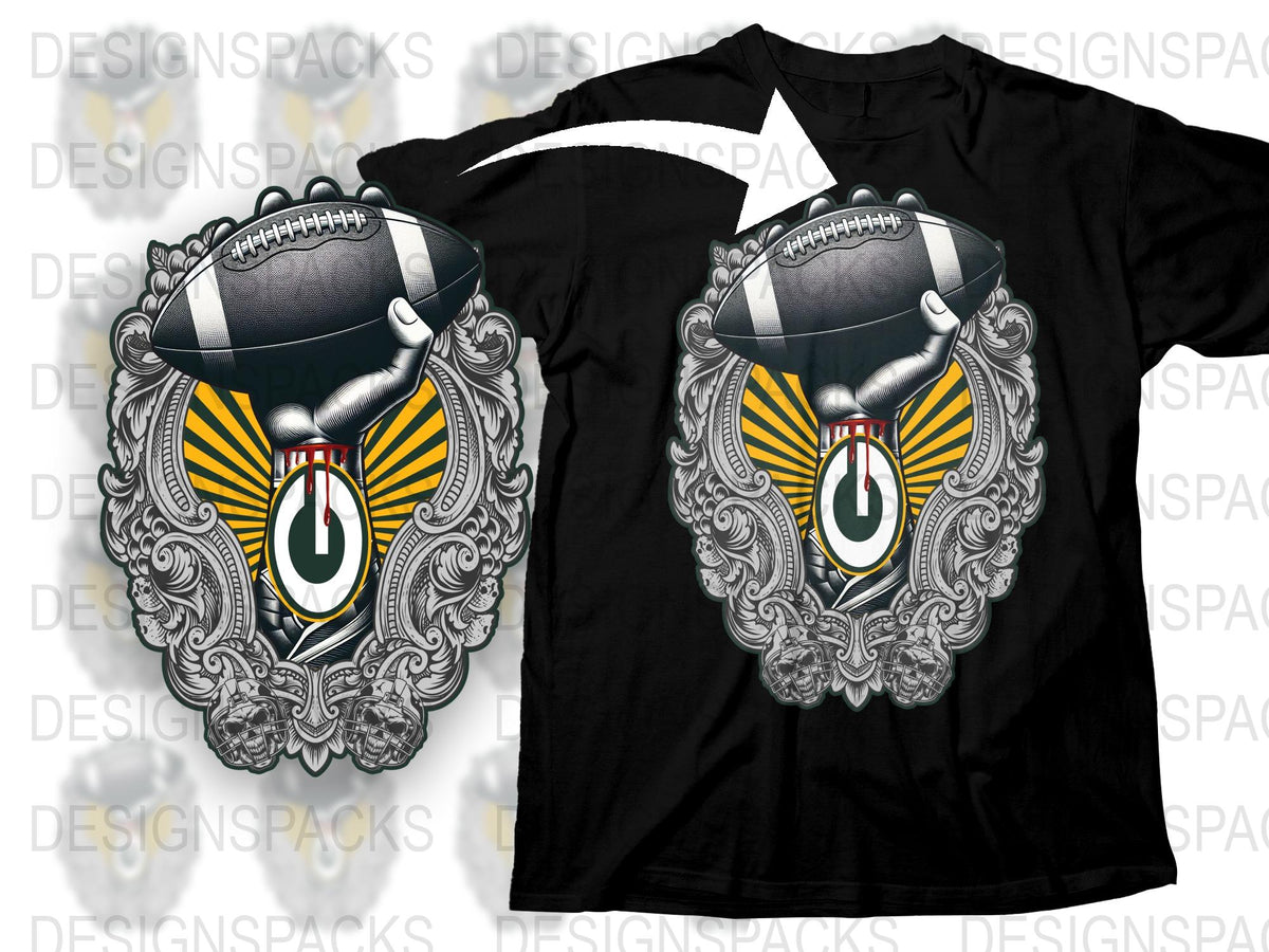 Gothic Football Helmet Graphic T-Shirt, Vintage Sport Emblem Tee, Men's Black Casual Shirt