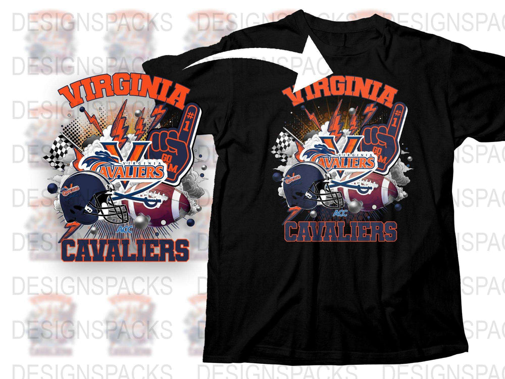 Virginia Cavaliers T-Shirt, College Football Graphic Tee, Sports Fan Apparel, Bold Team Colors Design, Unisex Fit