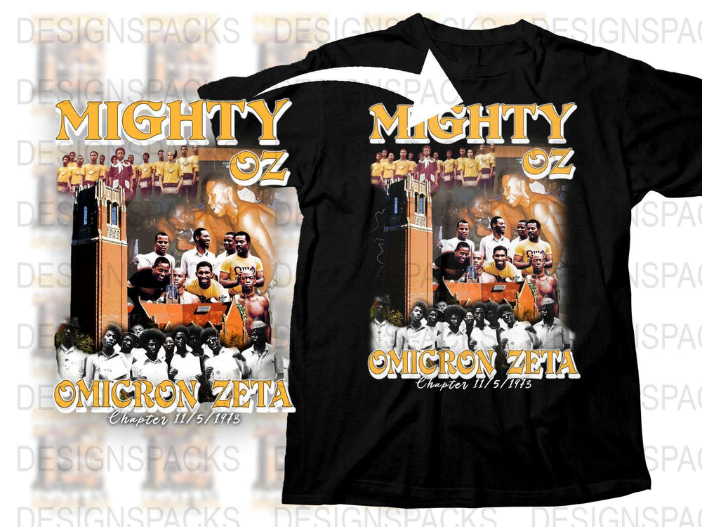 Mighty OZ Omicron Zeta Chapter T-Shirt, Vintage Fraternity Tee, Black Graphic Shirt, Unique College Apparel, Date Established 1975