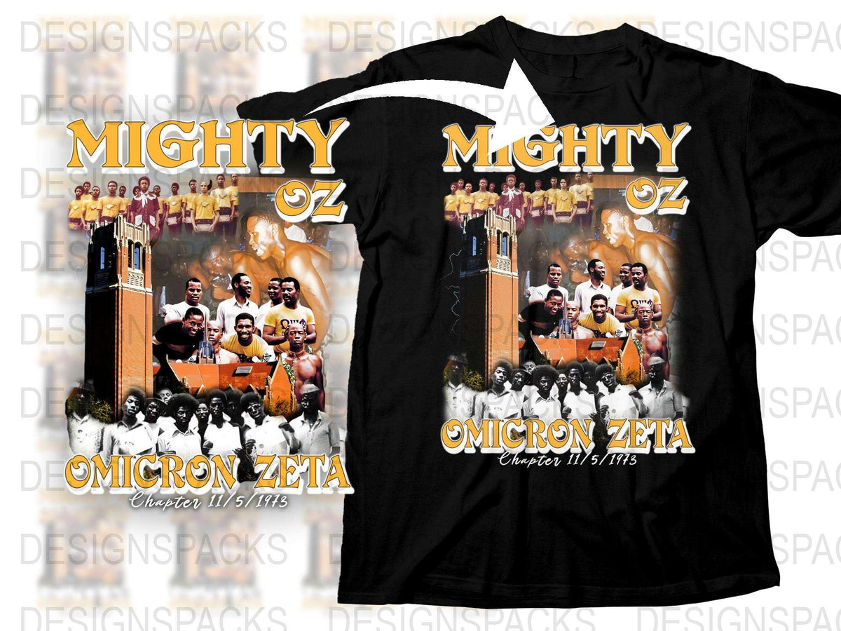 Mighty OZ Omicron Zeta Chapter T-Shirt, Vintage Fraternity Tee, Black Graphic Shirt, Unique College Apparel, Date Established 1975