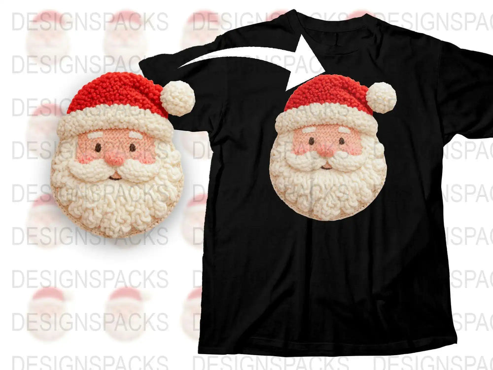 Festive Santa Claus Face T-Shirt, Cute Christmas Holiday Graphic Tee, Unisex Winter Apparel