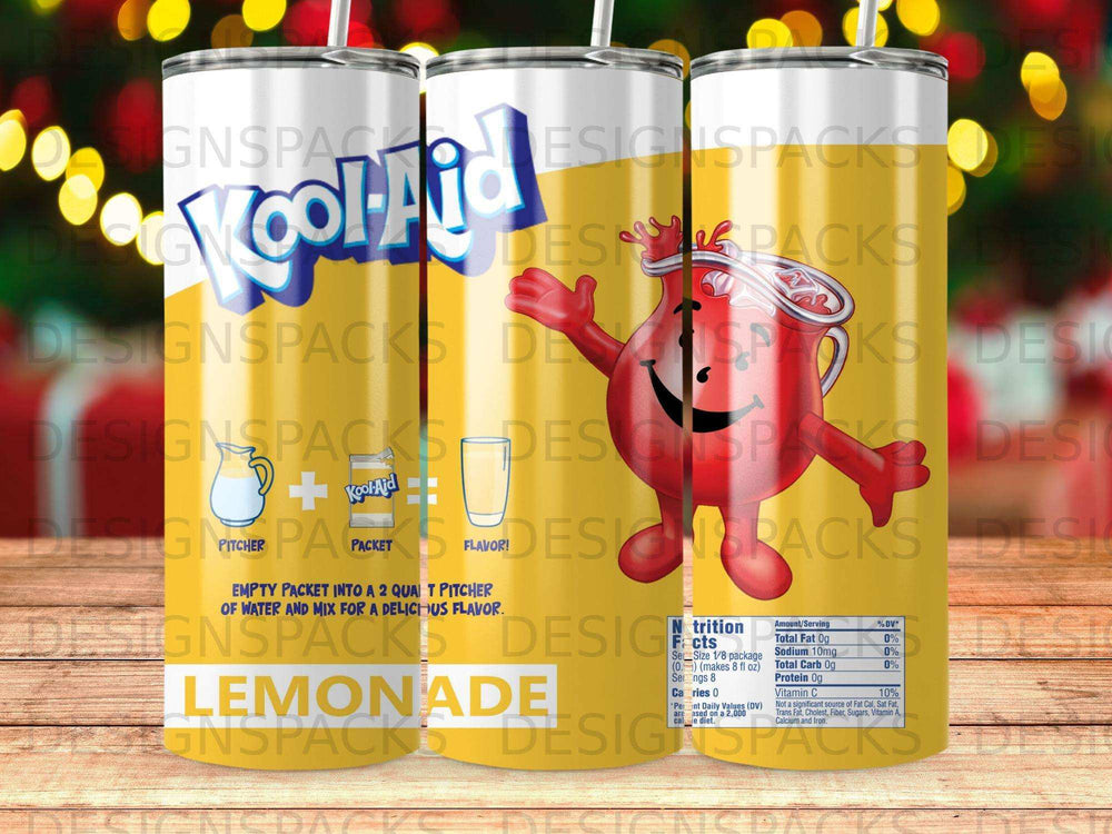 Kool-Aid Lemonade pitcher packets with nutrition facts and instructions.