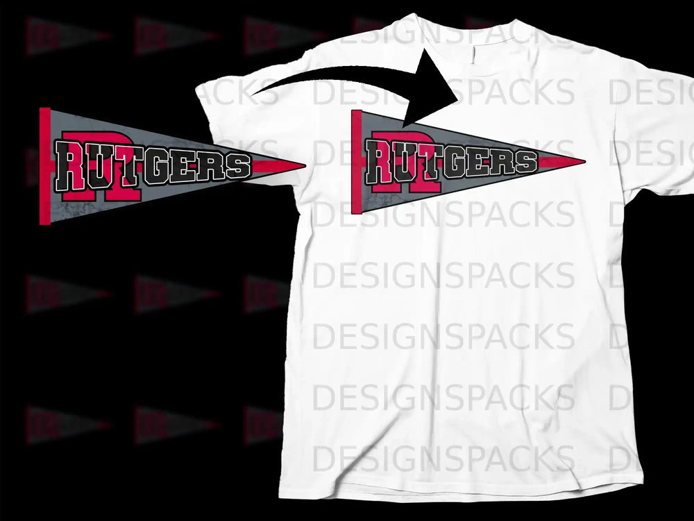 Rutgers Pennant Graphic Design T-Shirt