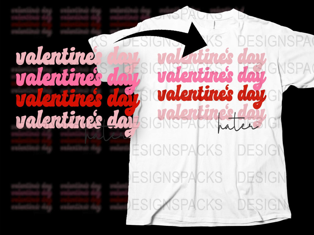 Valentine's Day T-Shirt, Pink and Red Love Text, Gift for Him or Her, Romantic Casual Wear.