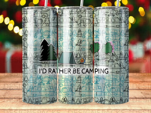 Tumbler with a camping pattern and 