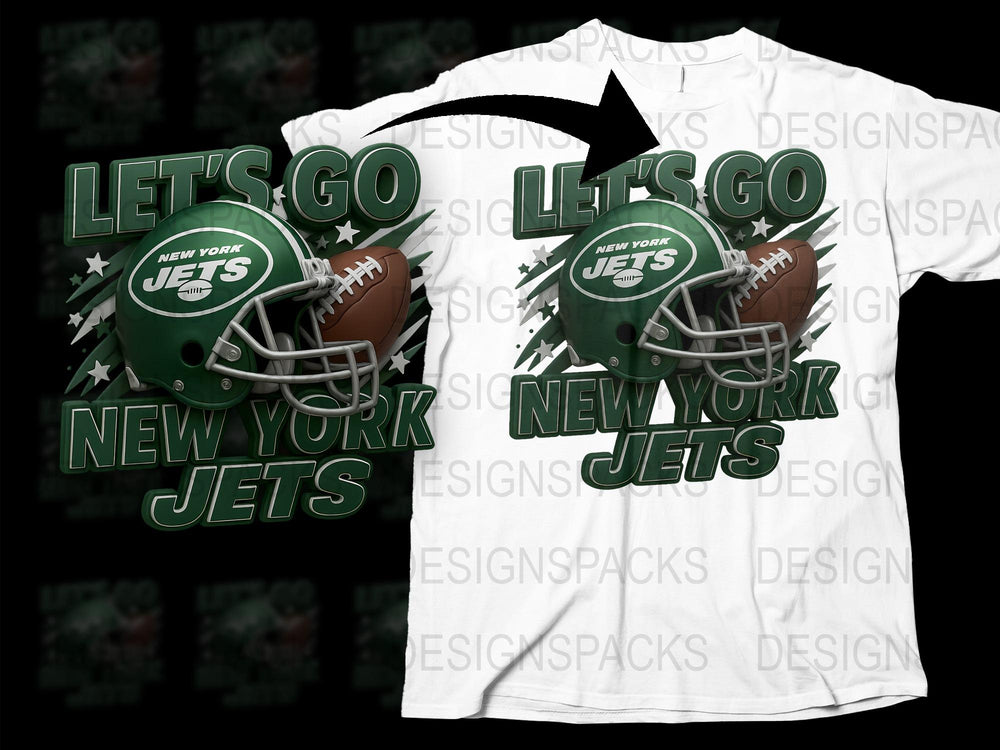 Let's Go New York Jets Football Team Graphic T-Shirt, Sports Fan Gift, NFL Style Casual Wear