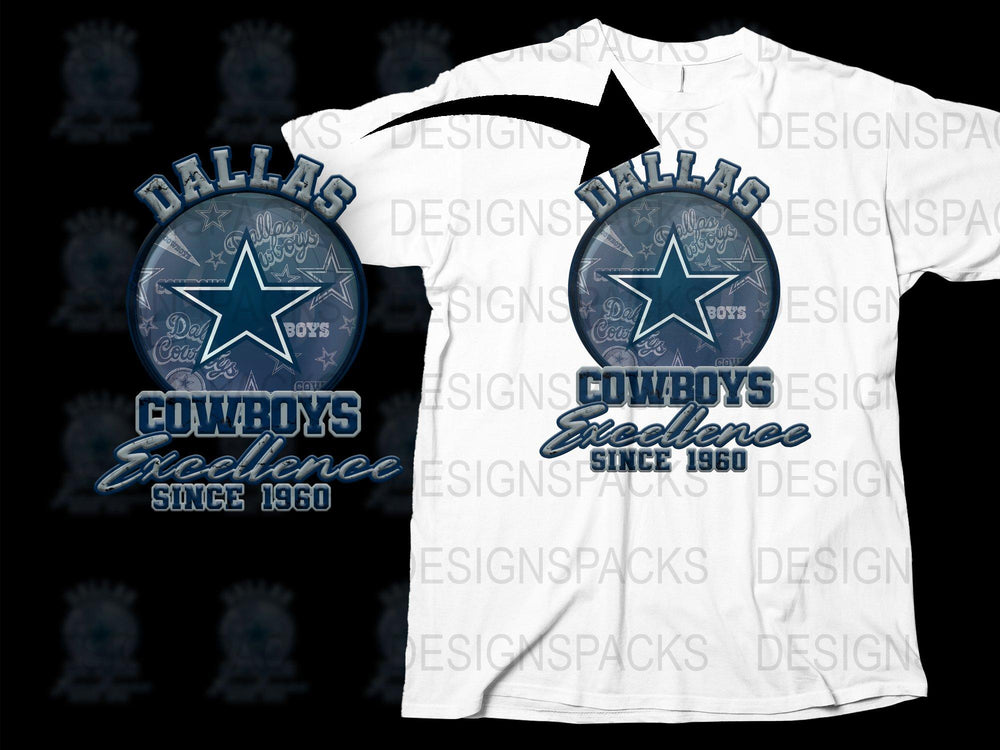 Dallas Cowboys Excellence T-Shirt, Vintage Sports Fan Apparel, NFL Team Star Logo Tee, Since 1960 Design, Unisex Fashion